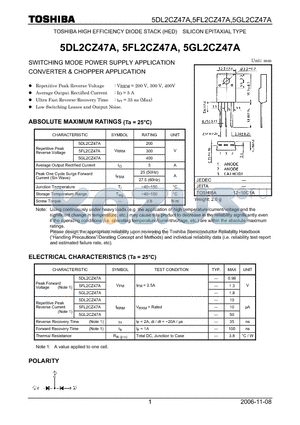 5DL2CZ47A datasheet - SWITCHING MODE POWER SUPPLY APPLICATION
