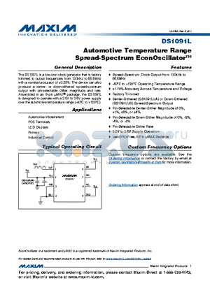 DS1091L datasheet - Automotive Temperature Range Spread-Spectrum Econoscillator