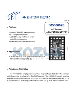 F0530602B datasheet - 3.3V Operation Laser Diode Driver