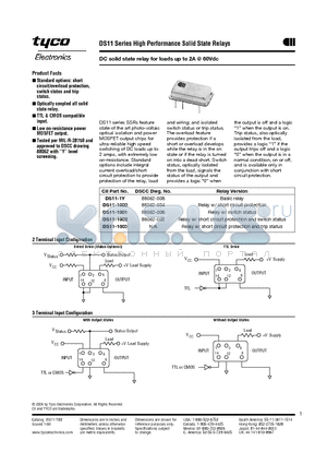 DS11-1001 datasheet - DC solid state relay for loads up to 2A @ 60Vdc