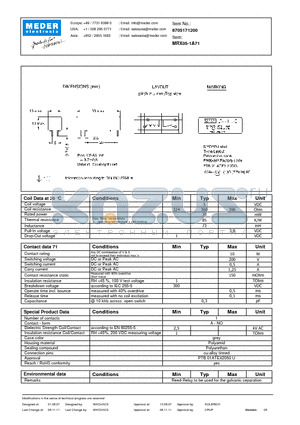 8705171200 datasheet - MRX05-1A71