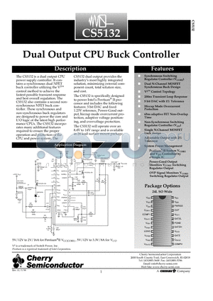 CS5132GDWR24 datasheet - Dual Output CPU Buck Controller