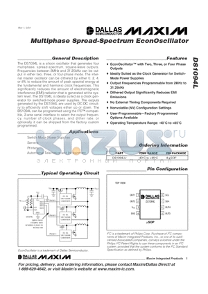 DS1094LU datasheet - Multiphase Spread-Spectrum EconOscillator