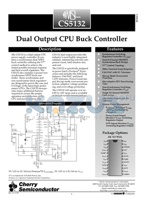 CS5132 datasheet - Dual Output CPU Buck Controller