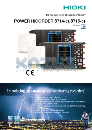 8714-01 datasheet - POWER HiCORDER