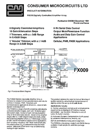 FX009 datasheet - Digitally Controlled Amplifier Array