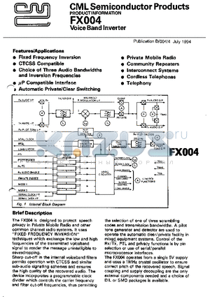 FX004J datasheet - Voice Band Inverter