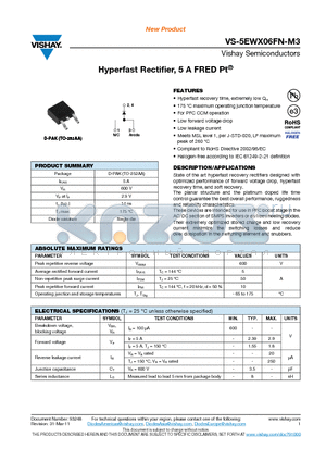 5EWX06FN-M3 datasheet - Hyperfast Rectifier, 5 A FRED Pt^