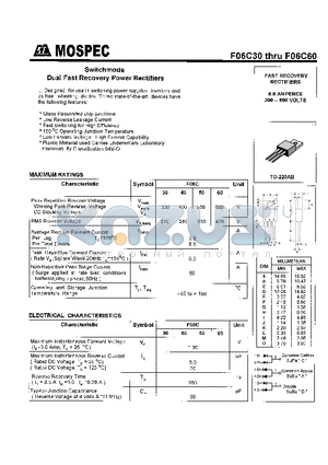 F06C60 datasheet - FAST RECOVERY RECTIFIERS(6.0,300-600)