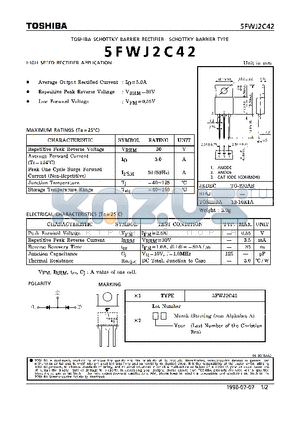 5FWJ2C42 datasheet - SCHOTTKY BARRIER TYPE (HIGH SPEED RECTIFIER APPLICATIONS)