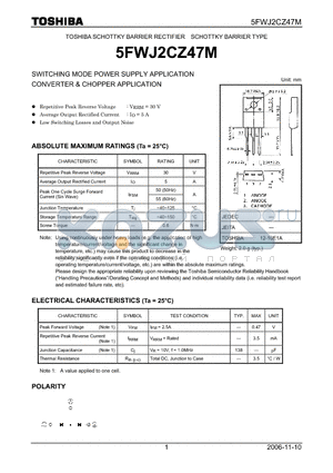 5FWJ2CZ47M_06 datasheet - SWITCHING MODE POWER SUPPLY APPLICATION