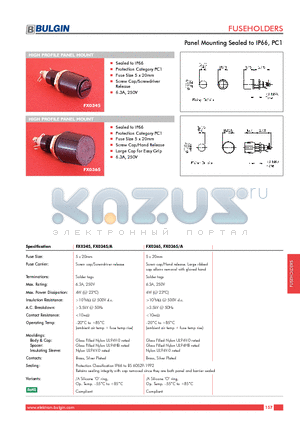 FX0345 datasheet - Panel Mounting Sealed to IP66, PC1