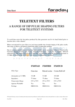 FX055CD datasheet - TELETEXT FILTERS