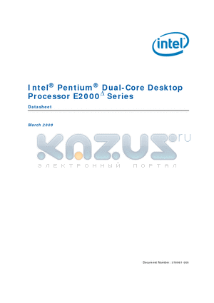 E2000 datasheet - Intel Pentium Dual-Core Desktop Processor