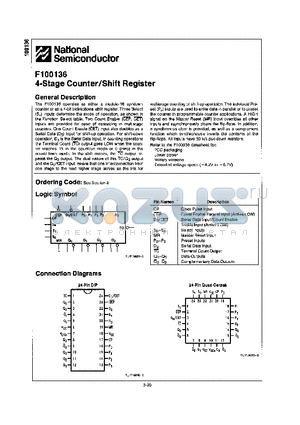 F100136 datasheet - 4-Stage Counter/Shift Register