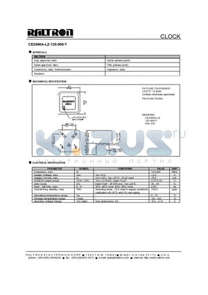 CE2400A-LZ-125.000-T datasheet - CLOCK