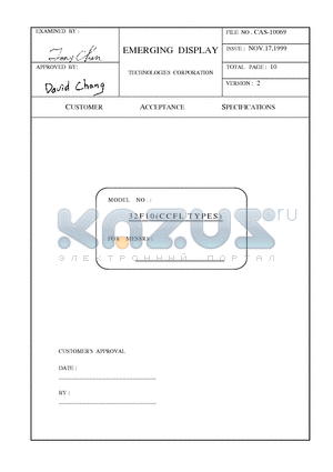 32F10 datasheet - EMERGING DISPLAY