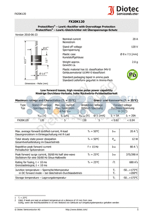 FX20K120 datasheet - Protectifiers - LowVF-Rectifier with Overvoltage Protection