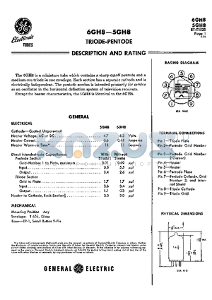 5GH8 datasheet - Triode -Pentode