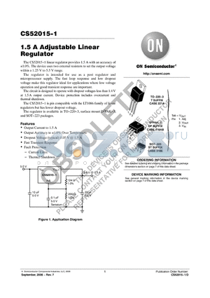 CS52015-1 datasheet - 1.5 A Adjustable Linear Regulator