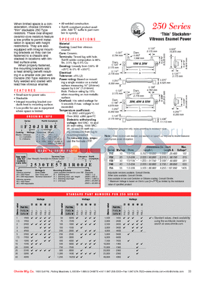 F10H1R0E datasheet - Thin Stackohm Vitreous Enamel Power