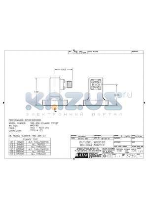 180-25K-C1 datasheet - OUTLINE, WRD180 WG-COAX ADAPTER