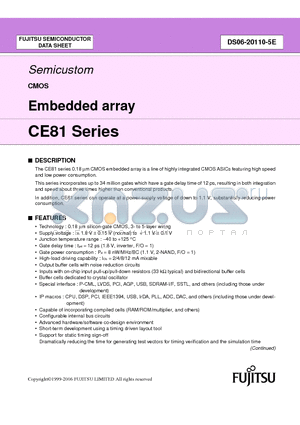 CE81 datasheet - Semicustom CMOS Embedded array