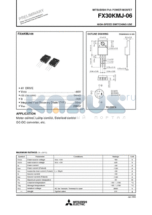 FX30KMJ-06 datasheet - HIGH-SPEED SWITCHING USE