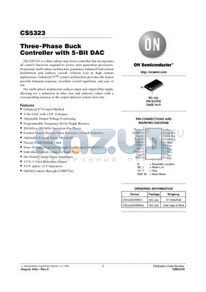 CS5323 datasheet - Three-Phase Buck Controller with 5-Bit DAC