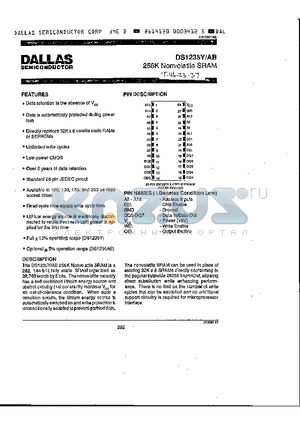 DS1235AB datasheet - 256K Nonvolatille SRAM