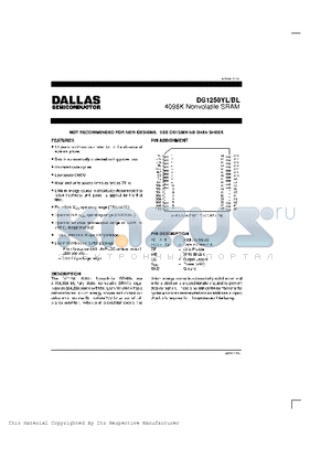 DS1250BL datasheet - 4096K Nonvolatile SRAM