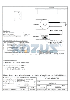 33038-85 datasheet - Inductor