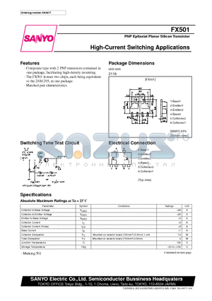 FX501 datasheet - High-Current Switching Applications
