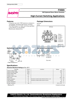 FX503 datasheet - High-Current Switching Applications