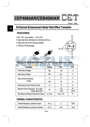 CEB4060 datasheet - N-Channel Enhancement Mode Field Effect Transistor