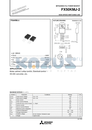 FX50KMJ-2 datasheet - HIGH-SPEED SWITCHING USE