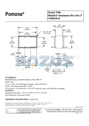 3306 datasheet - Shielded Aluminum Box Size F Unfinished