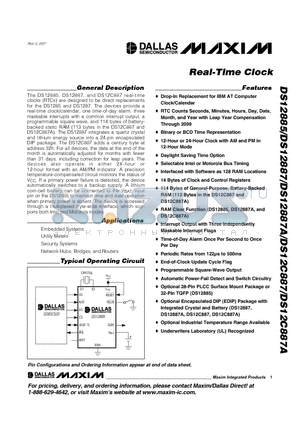 DS12885 datasheet - Real-Time Clock