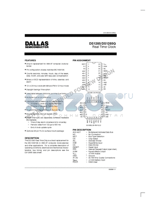 DS1285 datasheet - Real Time Clock