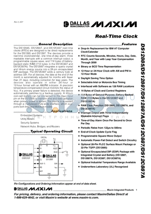 DS12885N+ datasheet - Real-Time Clock