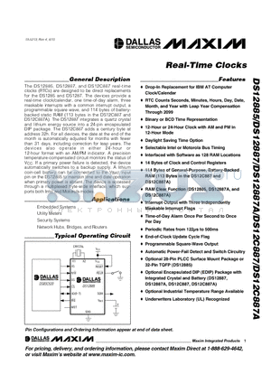 DS12885QN+ datasheet - Real-Time Clocks