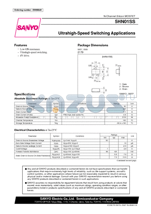 5HN01SS datasheet - Ultrahigh-Speed Switching Applications
