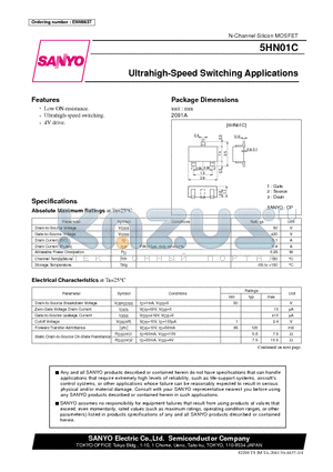5HN01C datasheet - Ultrahigh-Speed Switching Applications