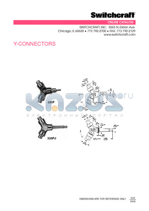 330F datasheet - Y-CONNECTORS