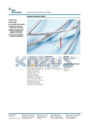 CEC-RWC-18664 datasheet - Raychem Quadlite Cables