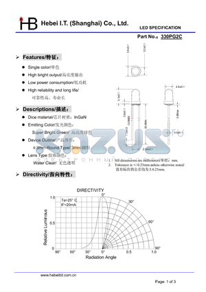 330PG2C datasheet - LED