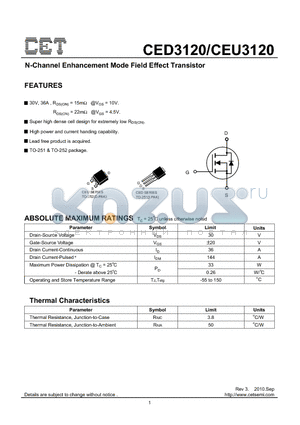 CED3120_10 datasheet - N-Channel Enhancement Mode Field Effect Transistor