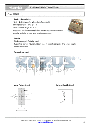 CEE124NP-0R7MB datasheet - POWER INDUCTORS <SMD Type: CEE Series>