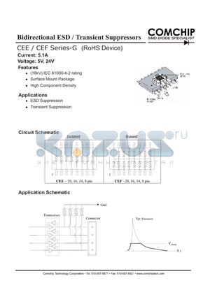 CEEN165V0-G datasheet - Bidirectional ESD / Transient Suppressors