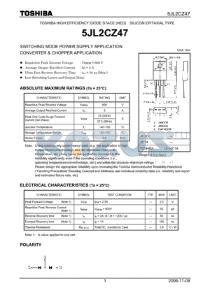 5JL2CZ47 datasheet - SWITCHING MODE POWER SUPPLY APPLICATION